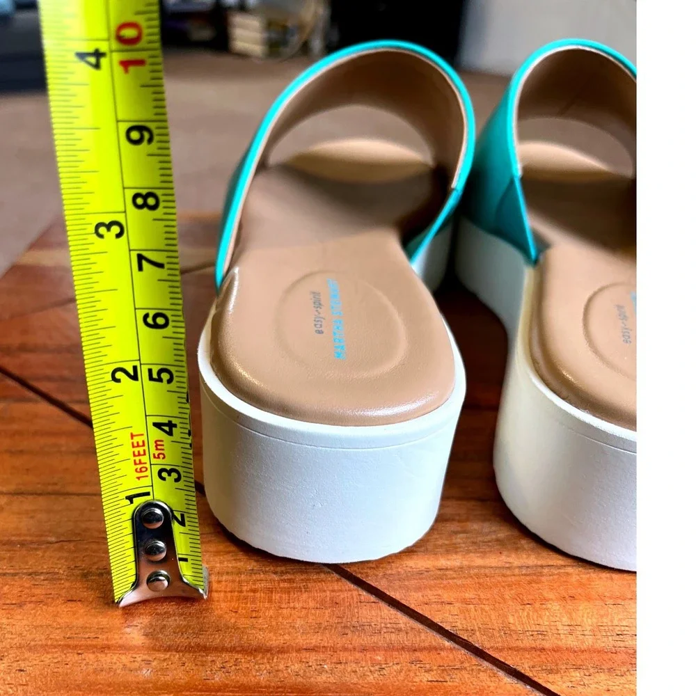 Martha Stewart Easy Spirit Francey Platform Slide Sandals Medium Blue 6M